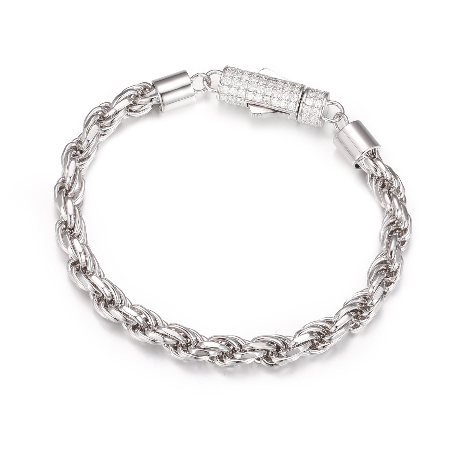 Rope Moissanite 6mm Bracelet