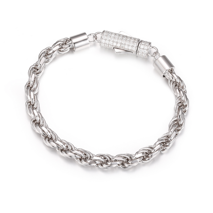 Rope Moissanite 6mm Bracelet