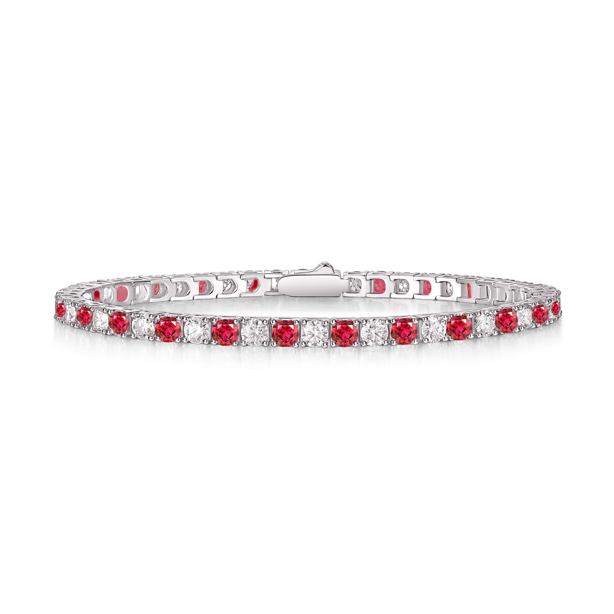 Neptune Red Moissanite Tennis Bracelet