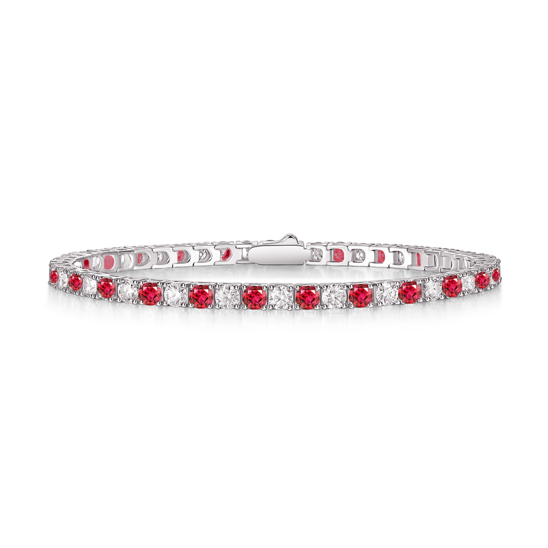 Neptune Red Moissanite Tennis Bracelet