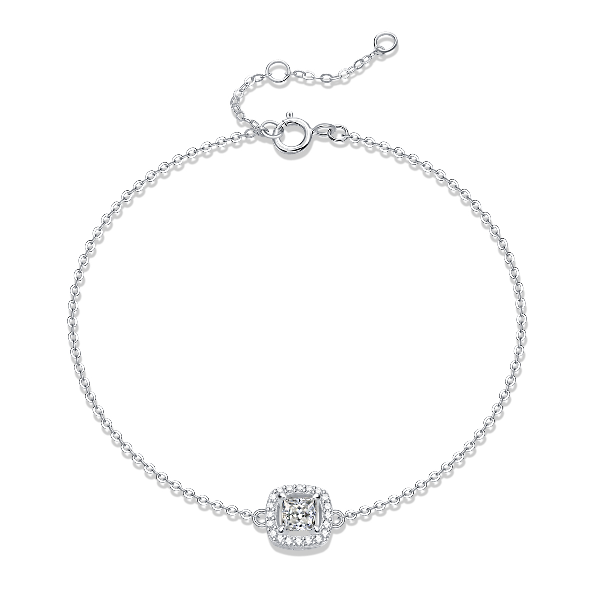 Halo Moissanite Bracelet
