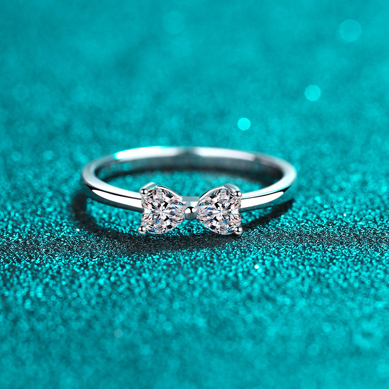 Double Heart Moissanite Ring