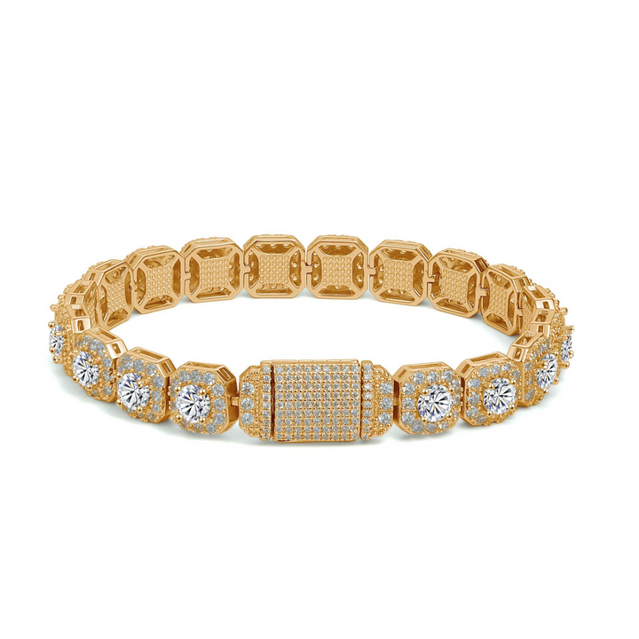 Round Baguette Moissanite Bracelet