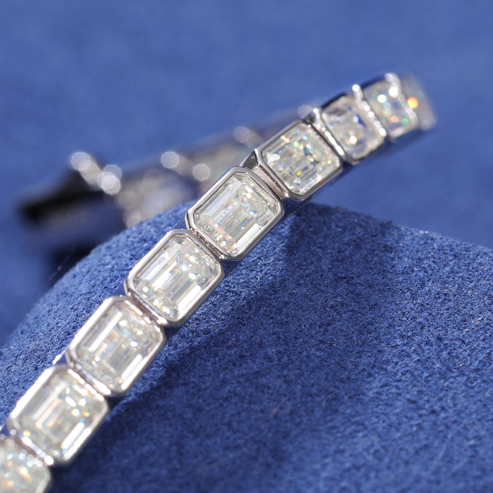 Emerald Cut Moissanite Bracelet