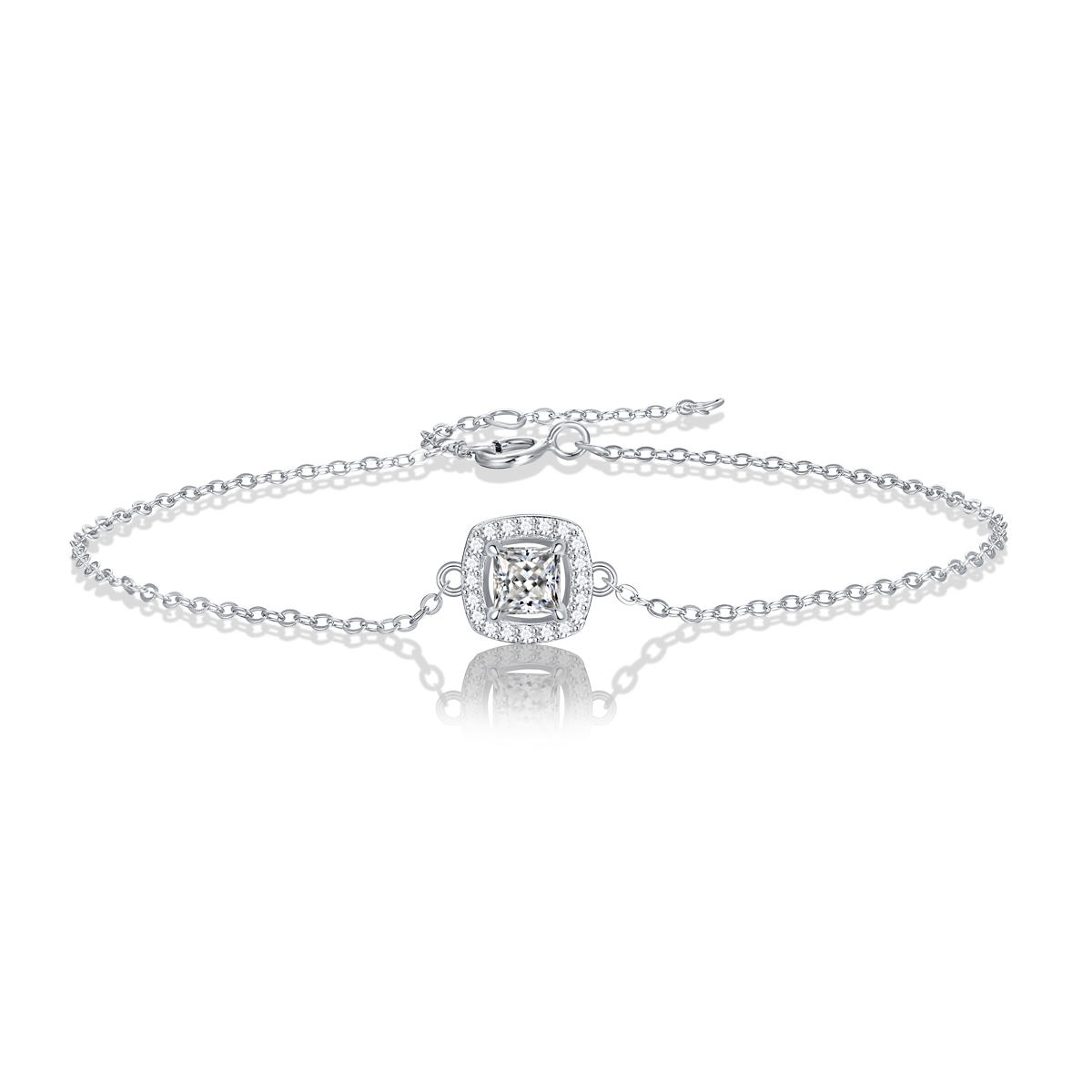 Halo Moissanite Bracelet