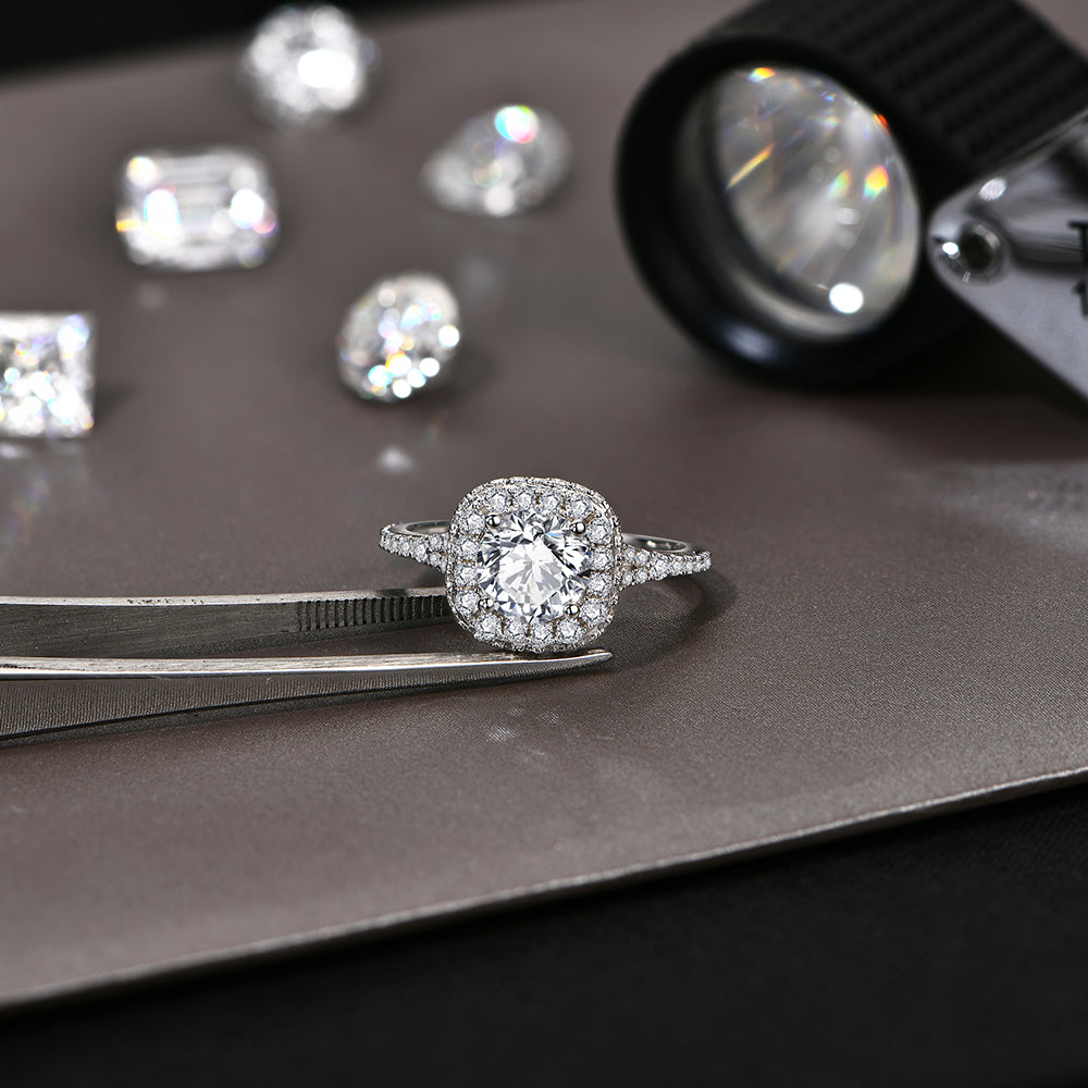 Round Cut Moissanite Ring 1.2CT