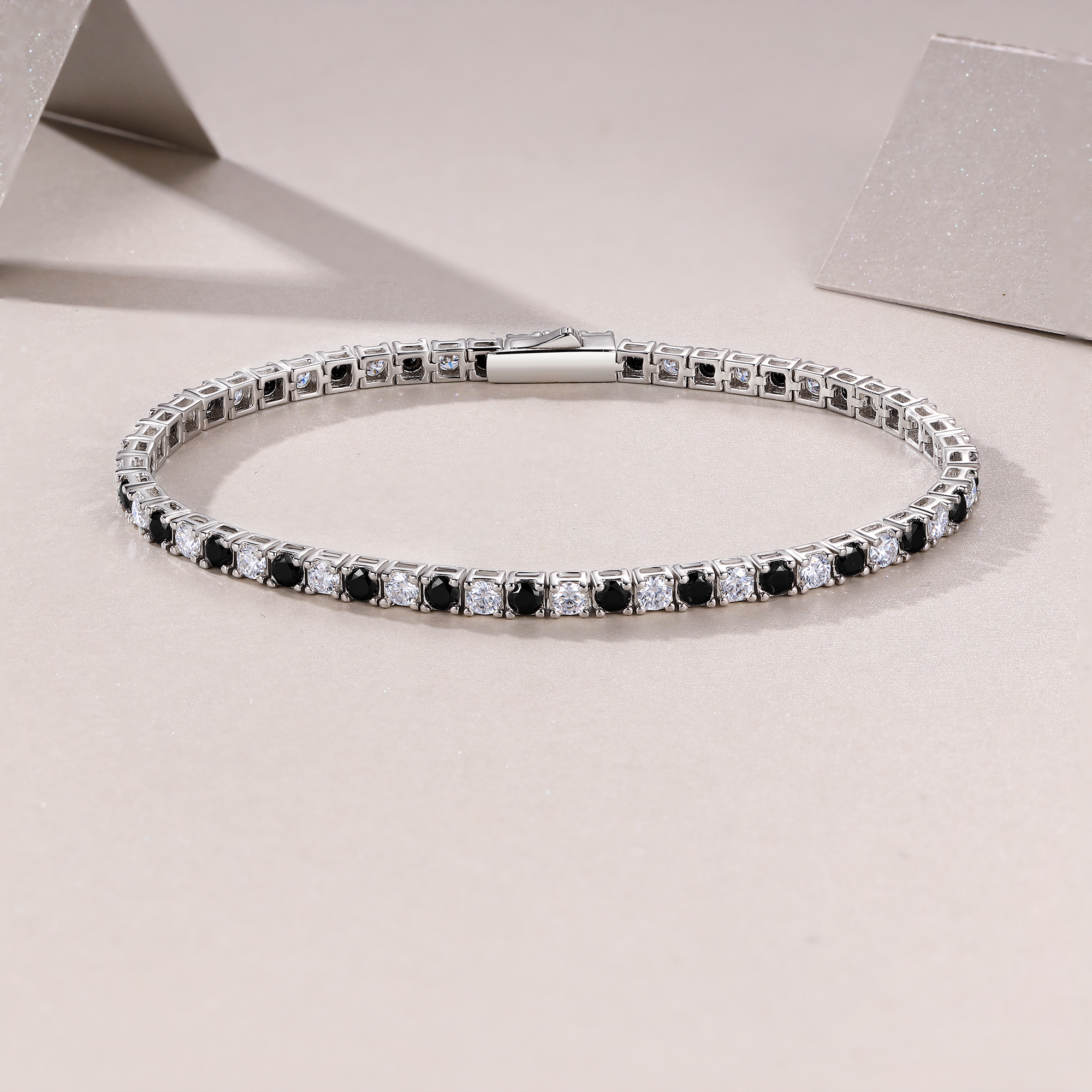 Black & White Moissanite Tennis Bracelet