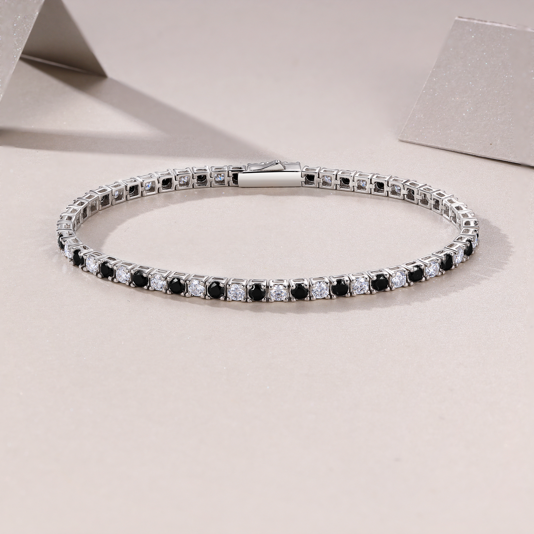 Black & White Moissanite Tennis Bracelet