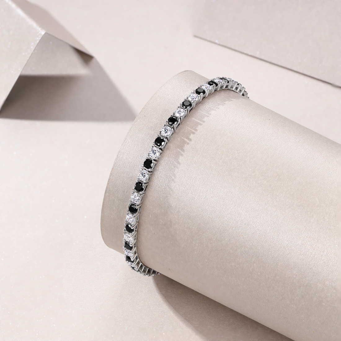Black & White Moissanite Tennis Bracelet