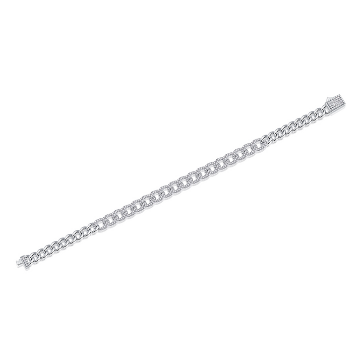 Half Moissanite Cuban Bracelet