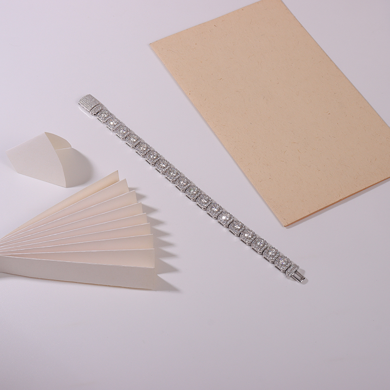 Round Baguette Moissanite Bracelet