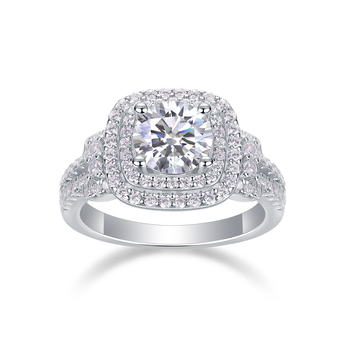 Double Halo Moissanite Ring