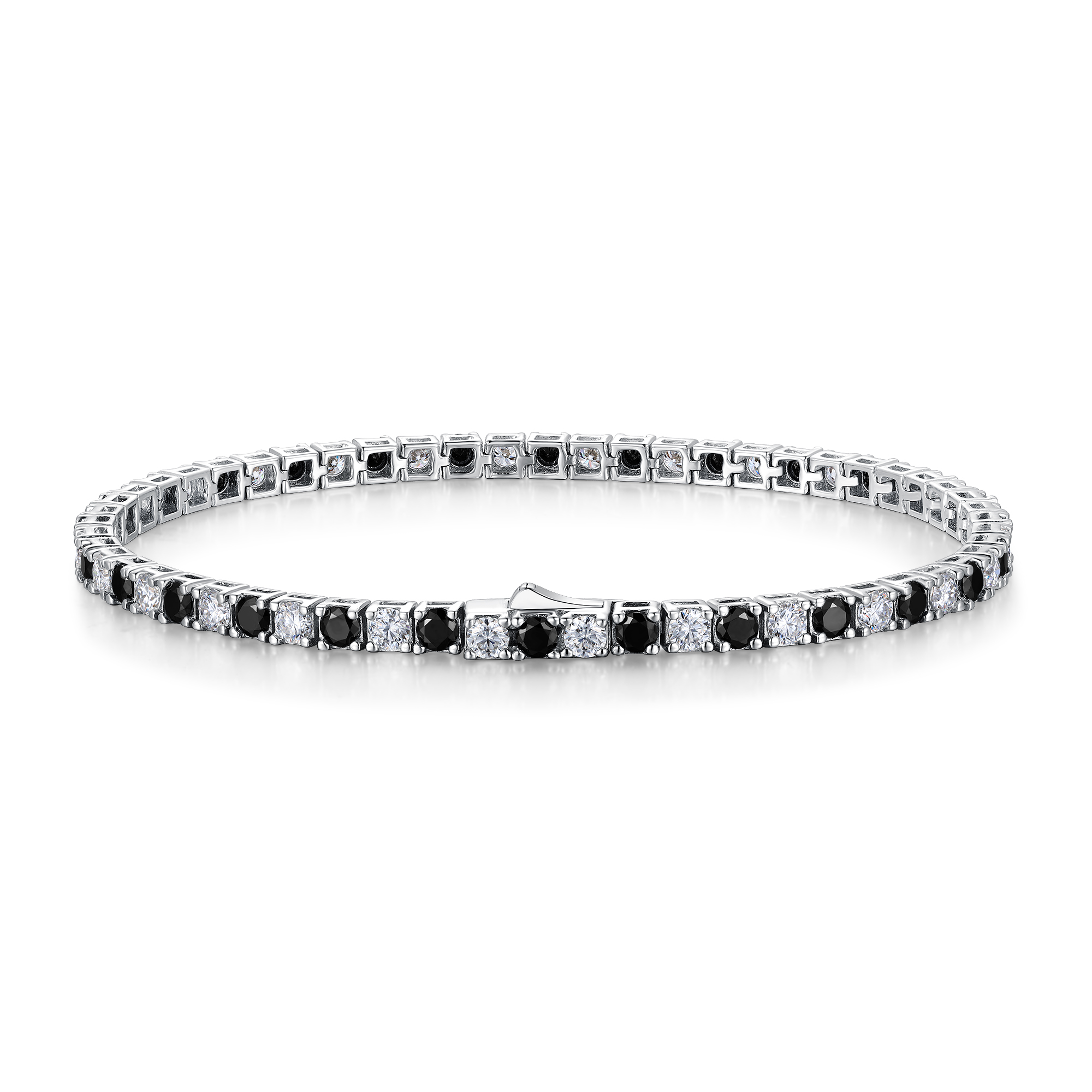 Black & White Moissanite Tennis Bracelet