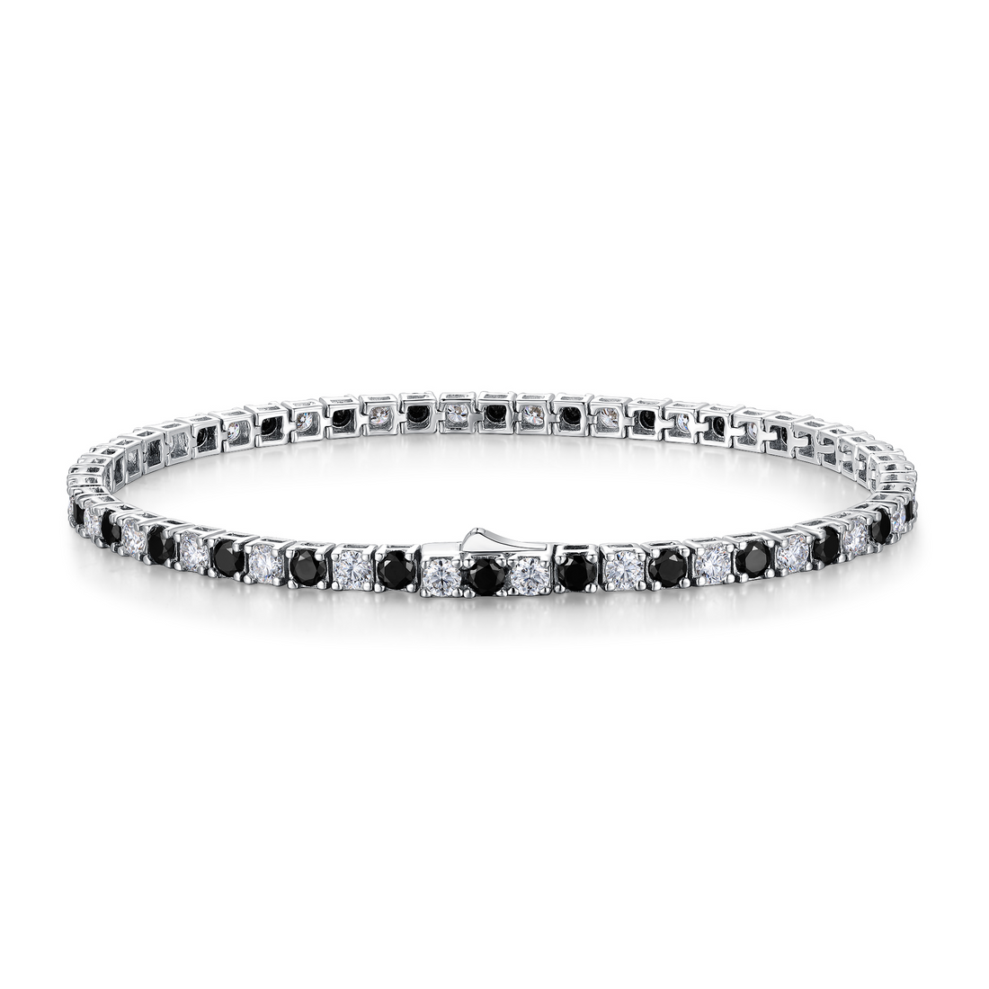 Black & White Moissanite Tennis Bracelet
