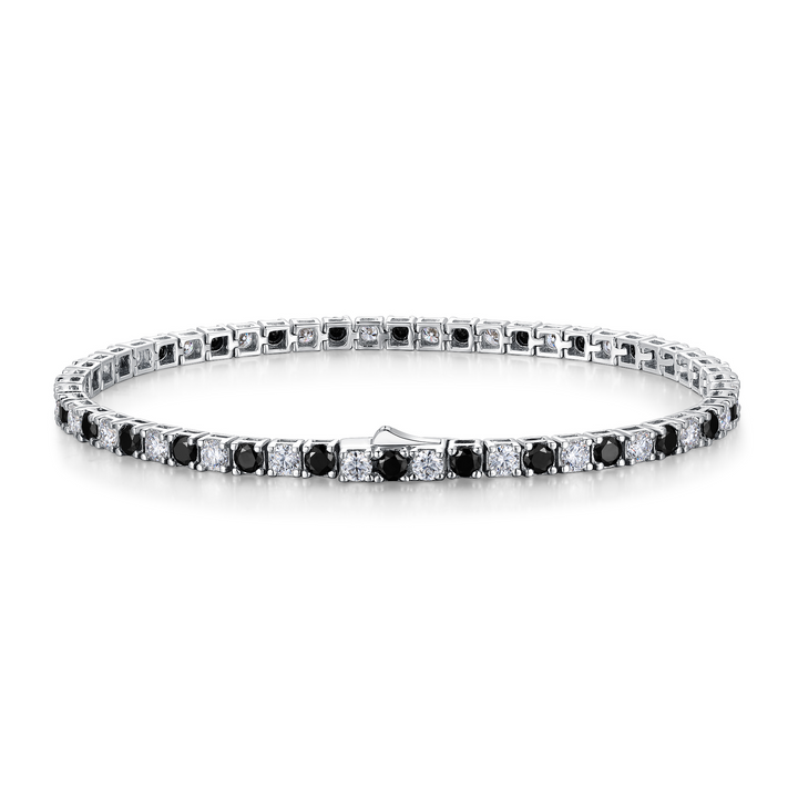 Black & White Moissanite Tennis Bracelet