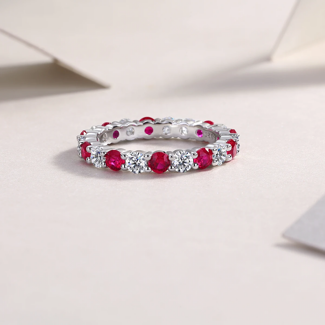 Amaris Ruby Moissanite Ring