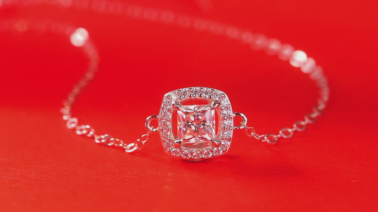 Halo Moissanite Bracelet