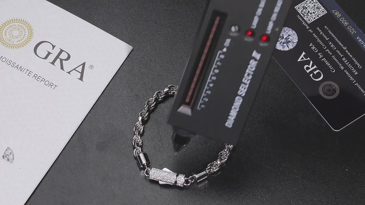 Rope Moissanite 6mm Bracelet