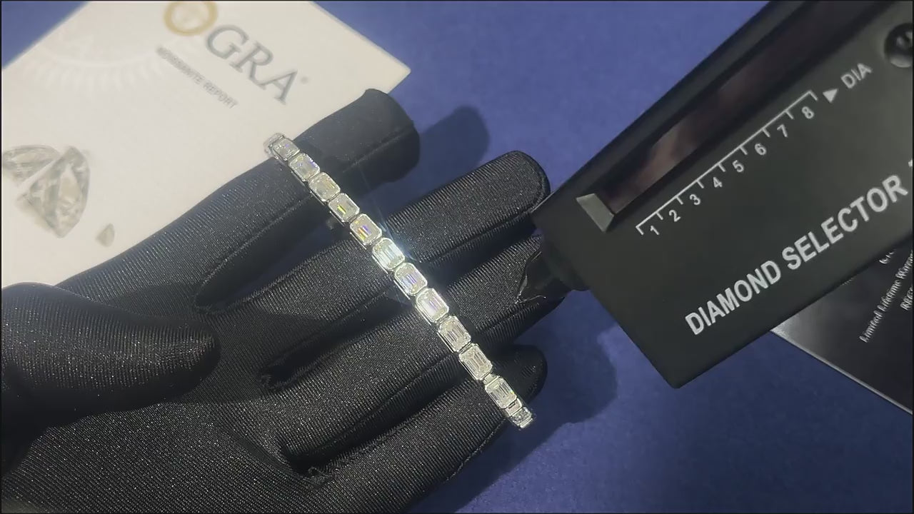 Emerald Cut Moissanite Bracelet
